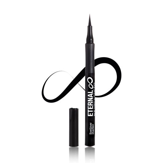 Eternal Liquid Professional Eyeliner Marker - Water and Sweat Resistant Non-Smudge with Matte Finish and Thin Tip for Sharp Intense Lines (Black)