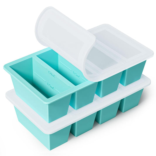Silicone Freezer Tray for Sauce Cube: GGOW Silicone Freezing Tray for Broth Soup Storage - Freeze 250mL 125mL Souped Portion