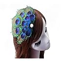 Women Bohemian Peacock Feather Hair Clip Hair Pin Elegant Fascinator Wedding Dance Party Headdress Headwear Hair Accessory Sequined Showgirl Headpiece