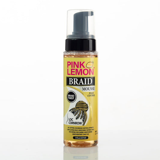 PINK LEMON Braid Mousse Foam Control for Loc and Cornrow Styling, 8 fl oz