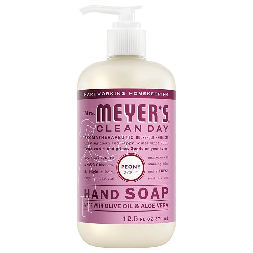 MRS. MEYER'S CLEAN DAY Hand Soap, Peony Scent, 12.5 Fl Oz Bottle