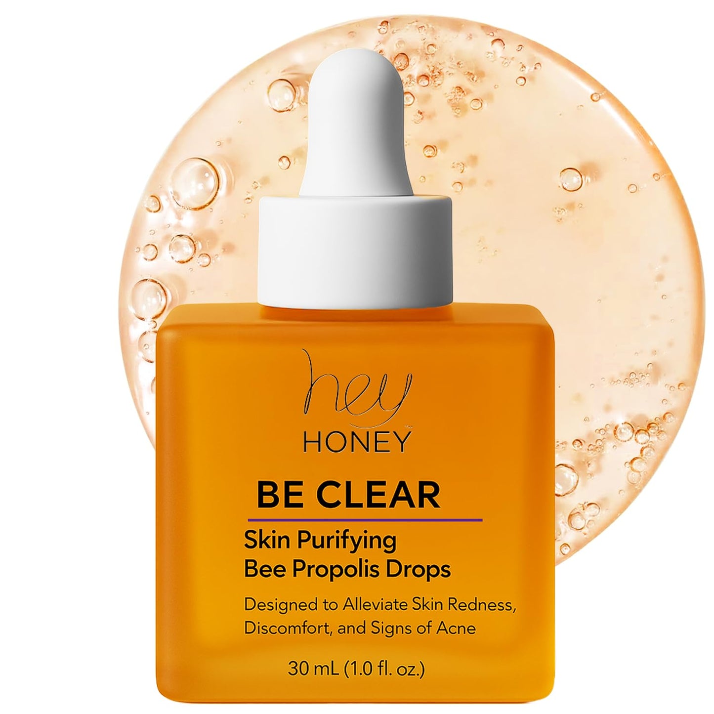 Hey Honey Skincare Be Clear Skin Purifying Bee Propolis Drops Serum | Designed To Alleviate Skin Redness, Discomfort, Blemishes & Acne | 1 Oz
