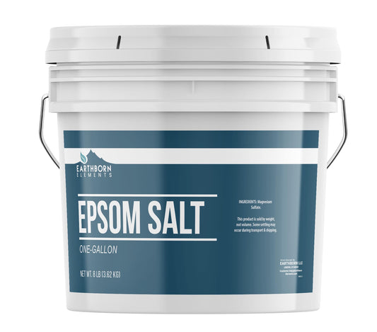 Earthborn Elements Epsom Salt (1 Gallon), Resealable Bucket, Magnesium Sulfate Soaking Solution, All-Natural Beauty and Personal Care Earthborn Elements