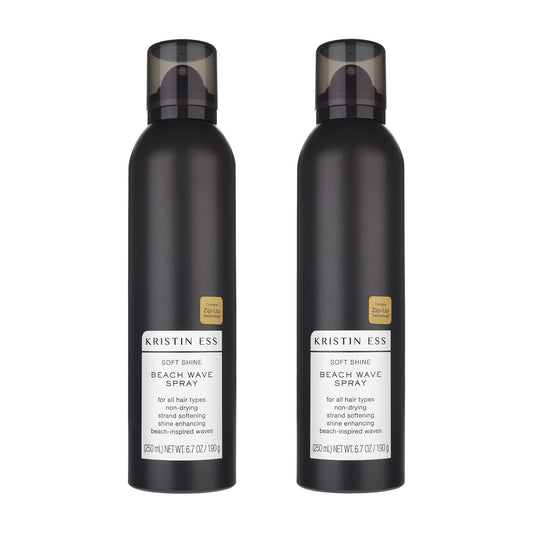 Kristin Ess Hair Soft Shine Beach Wave Hair Spray for Soft Texture + Shine, Non-Drying, Wavy Hair Styling Product, 6.7 oz (Pack of 2)