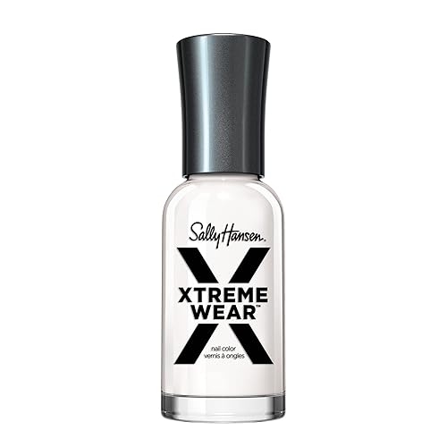 Sally Hansen Xtreme Wear, White On, Long Lasting, Chip Resistant, Semi Opaque, Shiny White Nail Polish