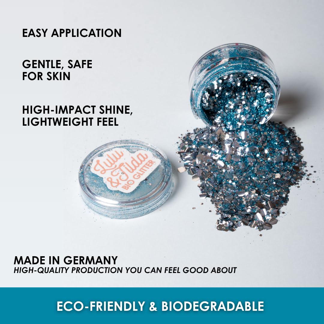 Biodegradable Glitter, 8 Colors, Vegan, for Hair and Body, Safe for Children (Makin' Waves)