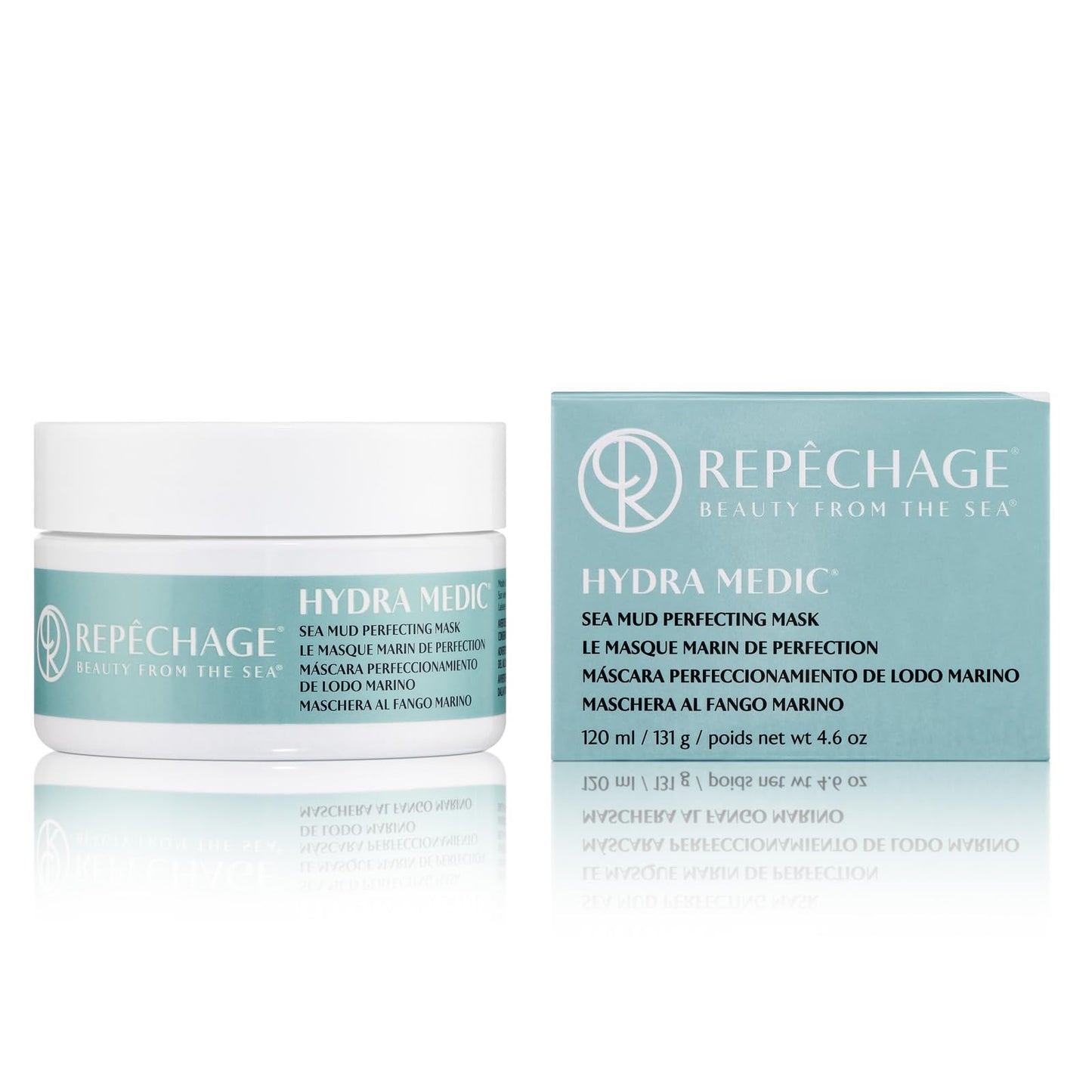 Repechage Sea Mud Mask for Women and Men, 4 fl. oz., Deep Exfoliating Pore Cleanser for Dry, Oily, Blemish Prone Face and Skin, Enhance Brighten