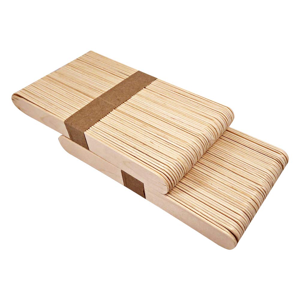 Waxness Wooden Waxing Spatulas 100 Pcs - Rounded Applicator Sticks, for Body & Precision Waxing, Disposable Birchwood - Professional Use Beauty and Personal Care Waxness