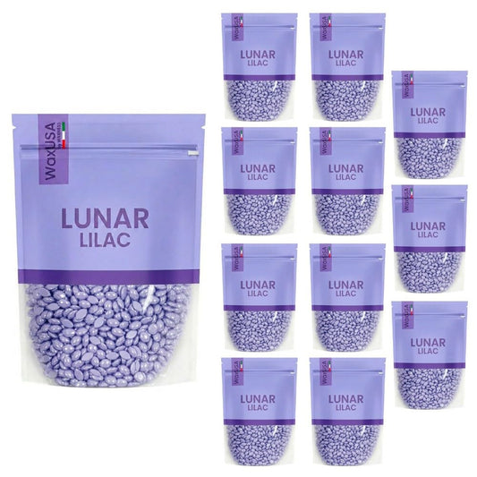 WaxUSA by Waxness Hard Wax Beads 1.67 lb (750g) Pack of 12 - Lunar Lilac Demi-Creamy Sparkle Texture - Professional Stripless Hair Removal - Made in Beauty and Personal Care Waxness