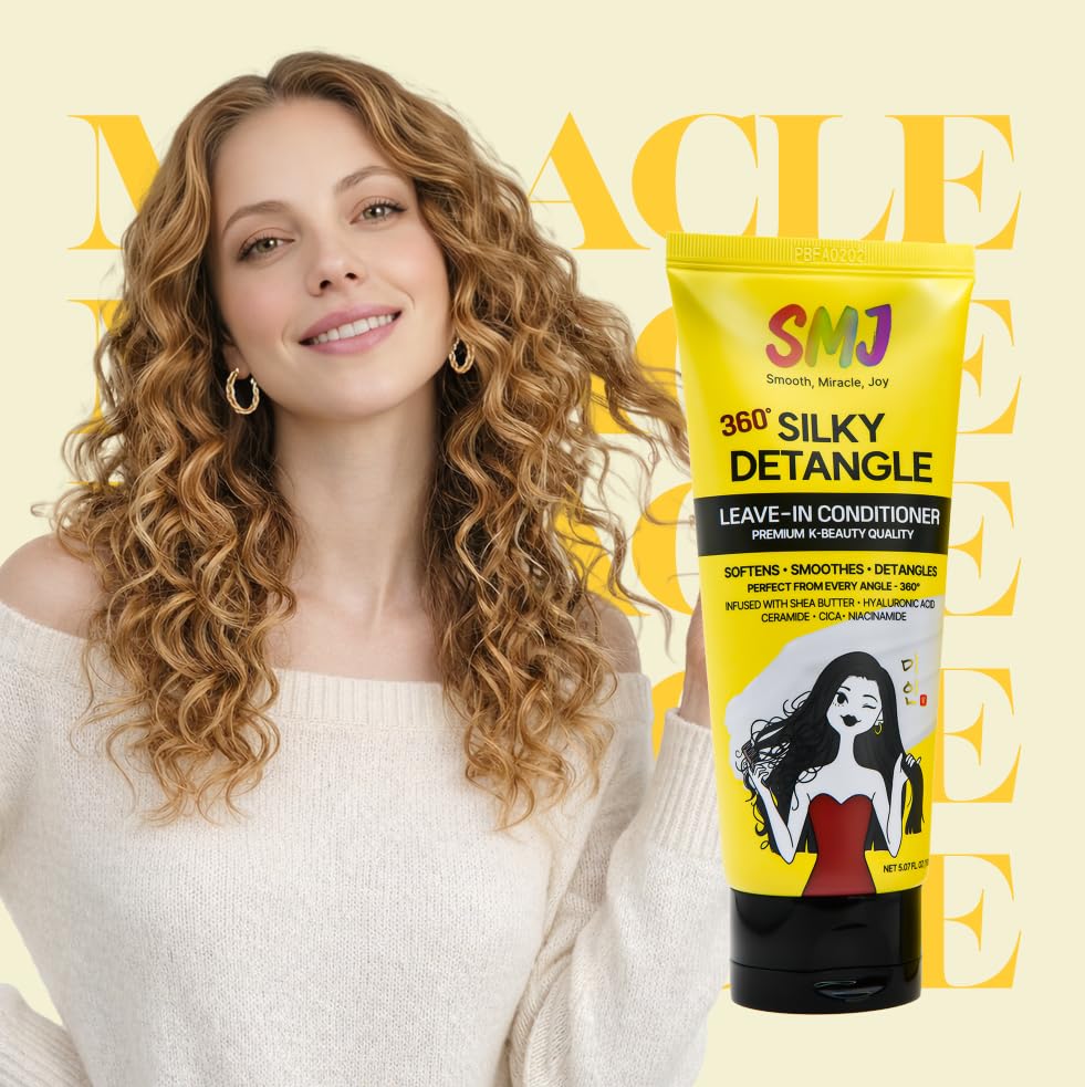 SMJ 360° SILKY DETANGLE LEAVE-IN CONDITIONER - Easy Slip & Detangling | Moisture & Frizz Control | For Braids, Natural & Synthetic Hair | Lightweight
