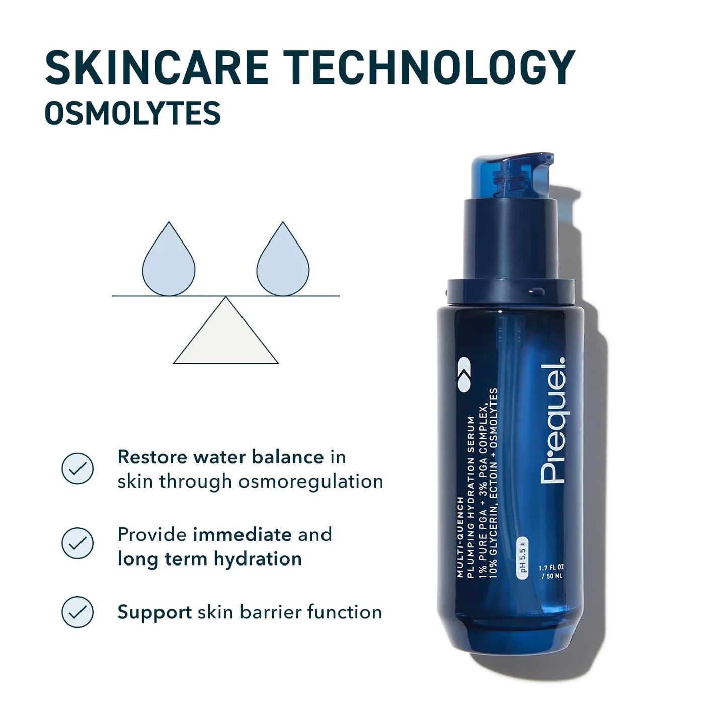 Prequel Skin Multi-Quench Plumping Hydration Serum for Face. Intensive Hydrating Facial Serum for Women with PGA Complex and Moisture-Binders. Deep