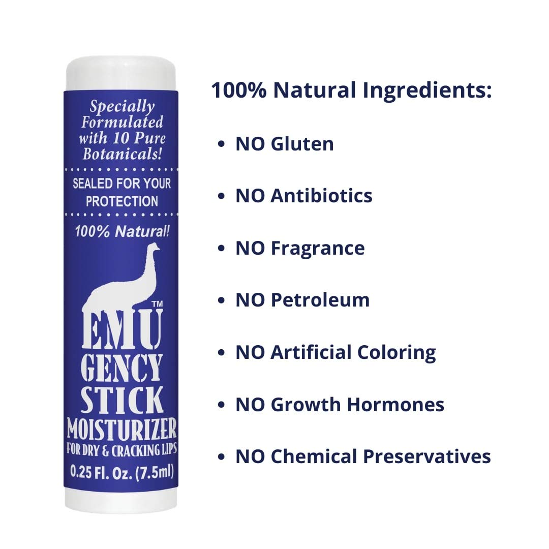 Montana Emu Ranch - EMUgency All Purpose Moisturizing Pocket Stick - 0.25 Ounce - Helps Relieve Chapped, Cracked, and Split Lips and Skin