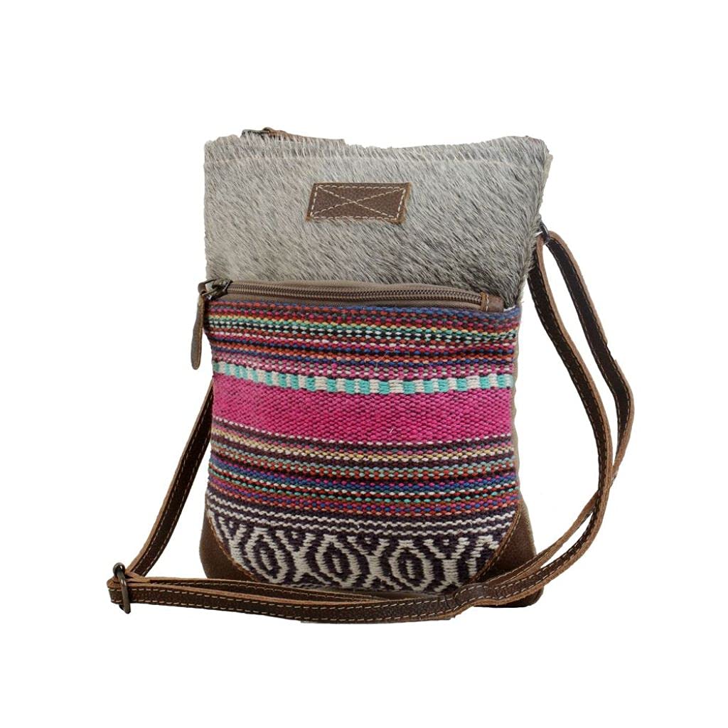Myra Bag Simple Sober Aztec Purse for Women - Small Canvas Crossbody Bag with Real Leather Detailing, Boho Handbags for Women, Cute Western Purse…