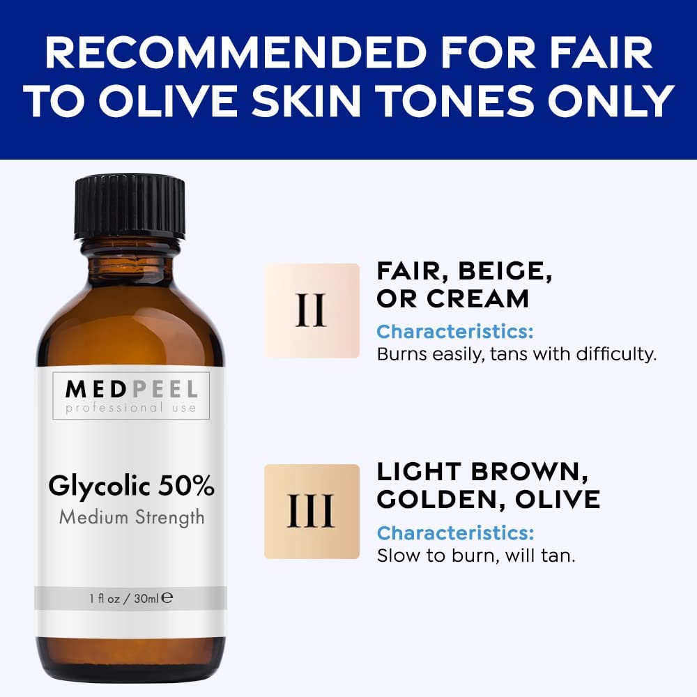 MedPeel Glycolic Acid 50% Essential Peel Kit – 3 Pc Set with Peel, Prep & Neutralizer | Medium Strength Face Peel for Wrinkles & Dark Spots, 1 oz