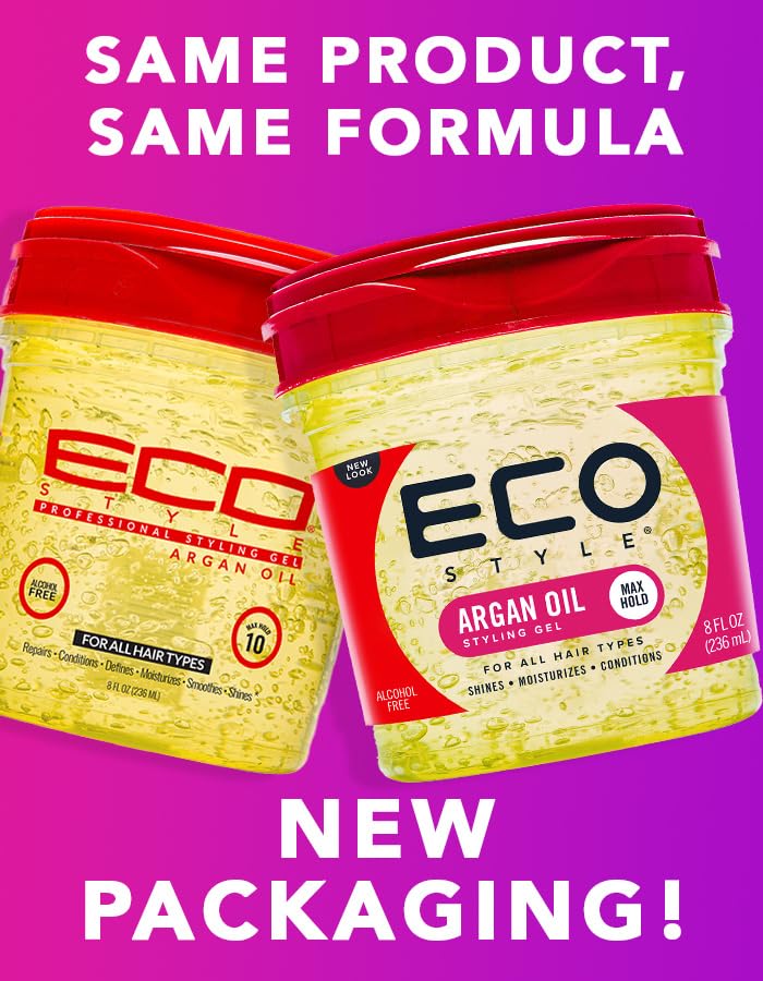 ECOCO EcoStyler Gel, Moroccan Argan Oil, 8 oz (Pack of 4)