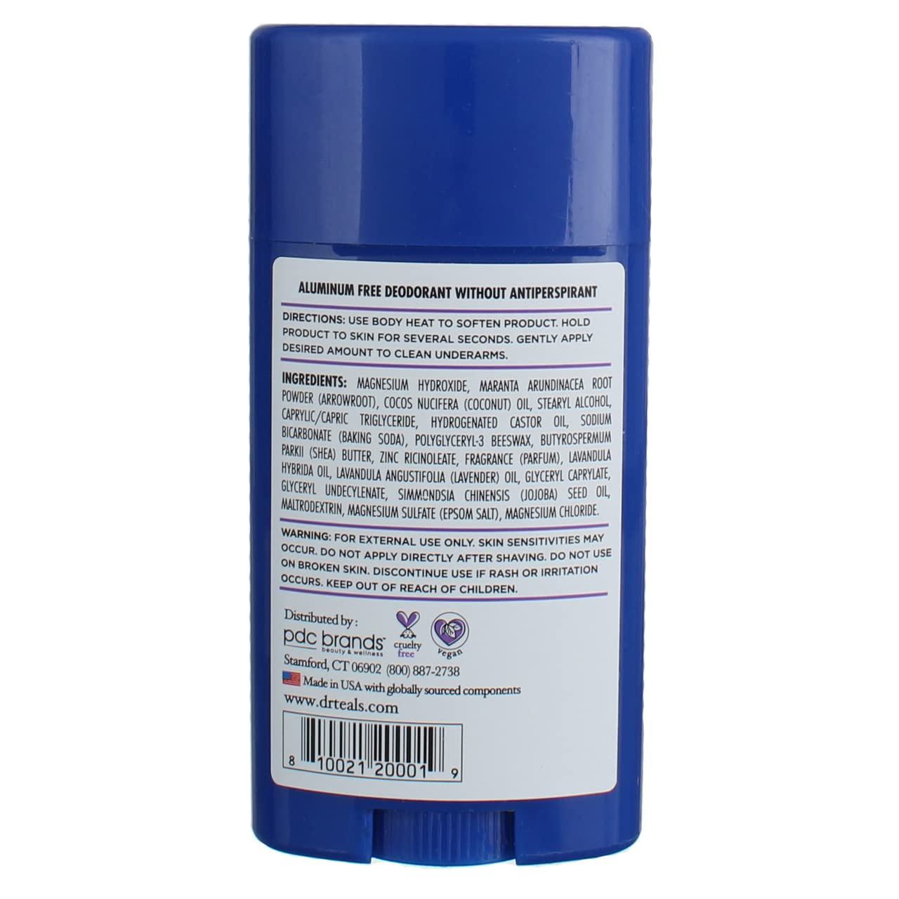Dr. Teal's Vanilla Lavender Deodorant Gift Set (2 Pack, 2.65oz Ea.) - Shea Butter & Arrowroot Powder Absorb Moisture & Leave Skin Clean & Healthy