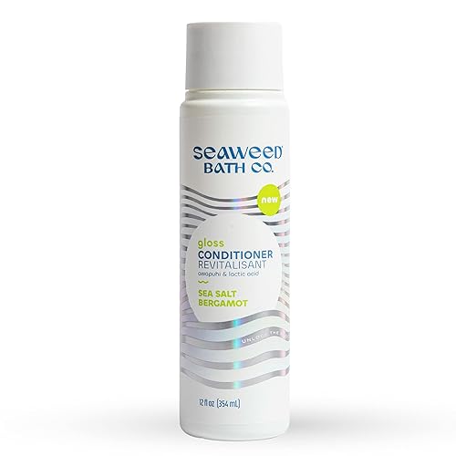 Seaweed Bath Co. Gloss Conditioner, Sea Salt Bergamot Scent, 12 Ounce, Sustainably Harvested Seaweed, Awapuhi, Lactic Acid, For All Hair Types