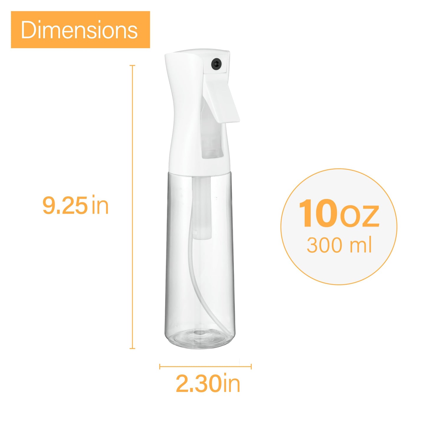 SUPER+ 2 Pack Continuous Spray Bottle for hair - 10 Oz Ultra Fine Mist Sprayer | Water Spray Bottle For Hair Mister Spray Bottle | Hair Spray Bottles Beauty and Personal Care SUPER+