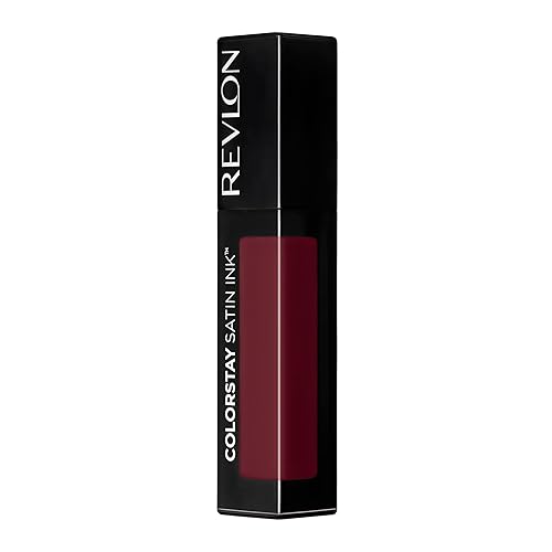 Revlon ColorStay Satin Ink Liquid Lipstick, Longwear Rich Lip Colors, Formulated with Black Currant Seed Oil, 021 Partner in Wine, 0.17 fl oz