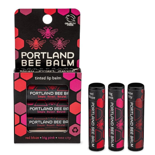 Portland Bee Balm All Natural Handmade Tinted Beeswax Based Lip Balm, Asssorted Color Shimmer 3 Count Beauty and Personal Care Portland Bee Balm