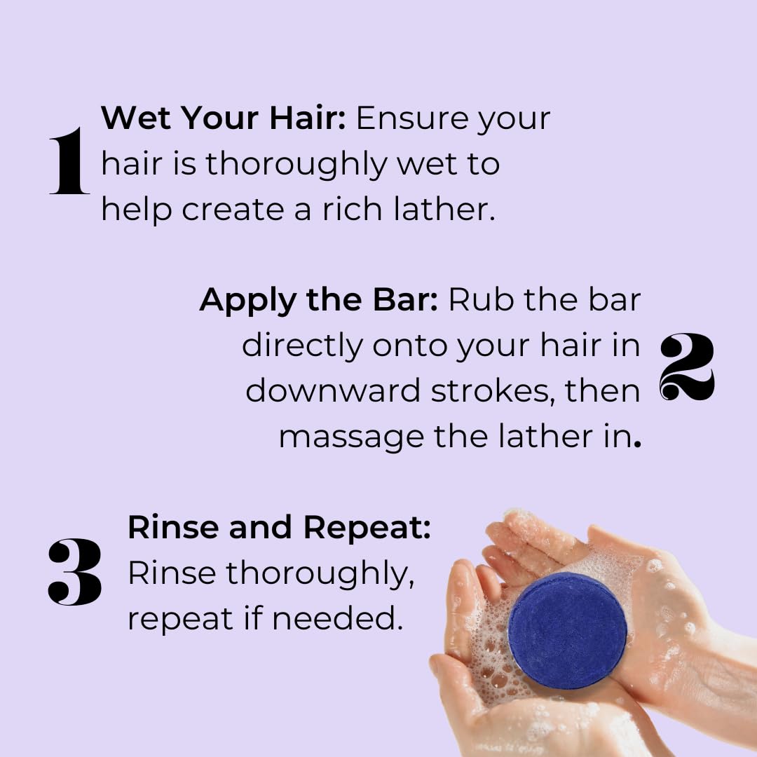 All Natural Shampoo and Conditioner Set for Silver, Grey & Blonde Hair, Bar Shampoo and Conditioner Set for Toning, Strengthening, and Moisturizing, 3