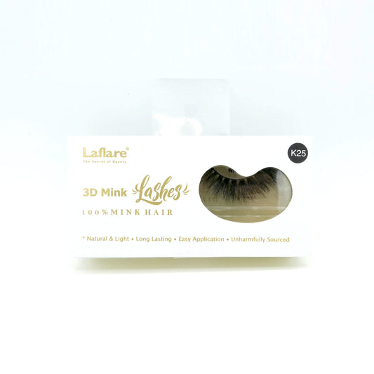 Laflare 3D 100% REAL MINK Eyelashes, Luxurious Hand-made, Light, Natural, Long Lasting, Easy to Apply False Lashes (K25)