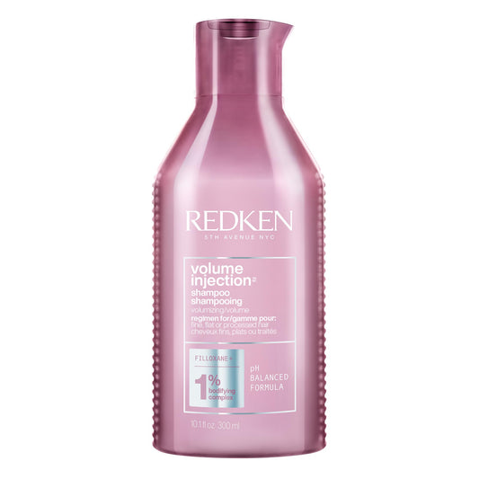 Redken Volume Injection Shampoo | Lightweight Volume Shampoo For Fine Hair | Adds Volume, Lift, and Body to Flat Hair | Soft, Shiny Finish | Paraben