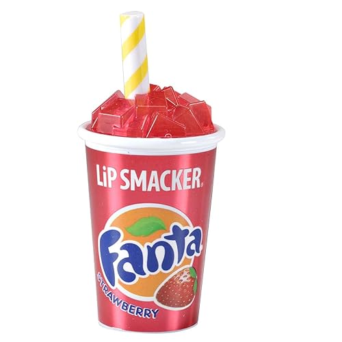 Lip Smacker Coca Cola Lip Balm, Moisturizing, Collectible Beverage Cup Design, Sheer Finish for Smooth Lips - Strawberry Fanta