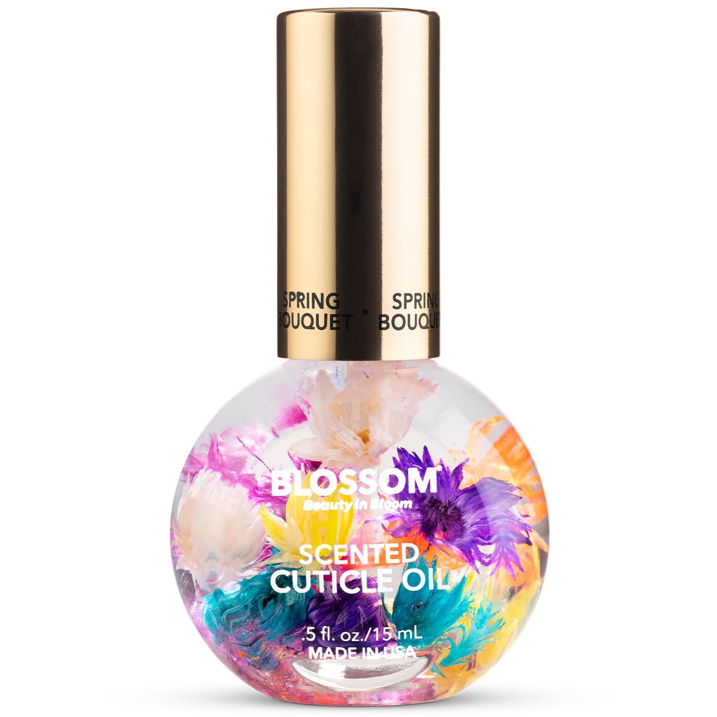 Blossom Cuticle Oil for Nails, Hydrating, Moisturizing, Scented Nail Oil Cuticle Care, Infused with Real Flowers, Made in USA, 0.5 fl. oz, Spring