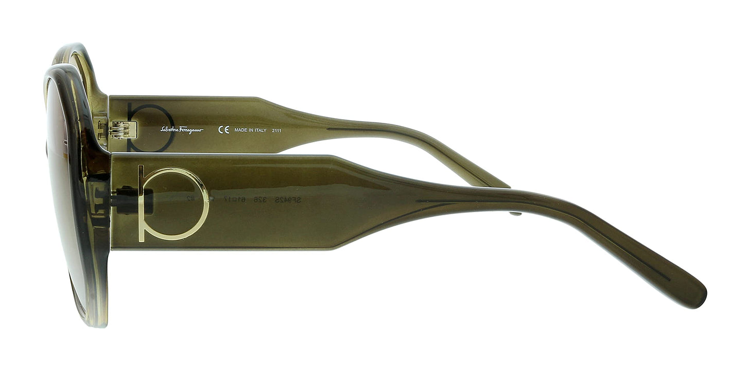 Salvatore Ferragamo Geometric Sunglasses SF942S 326 Khaki 61mm 942