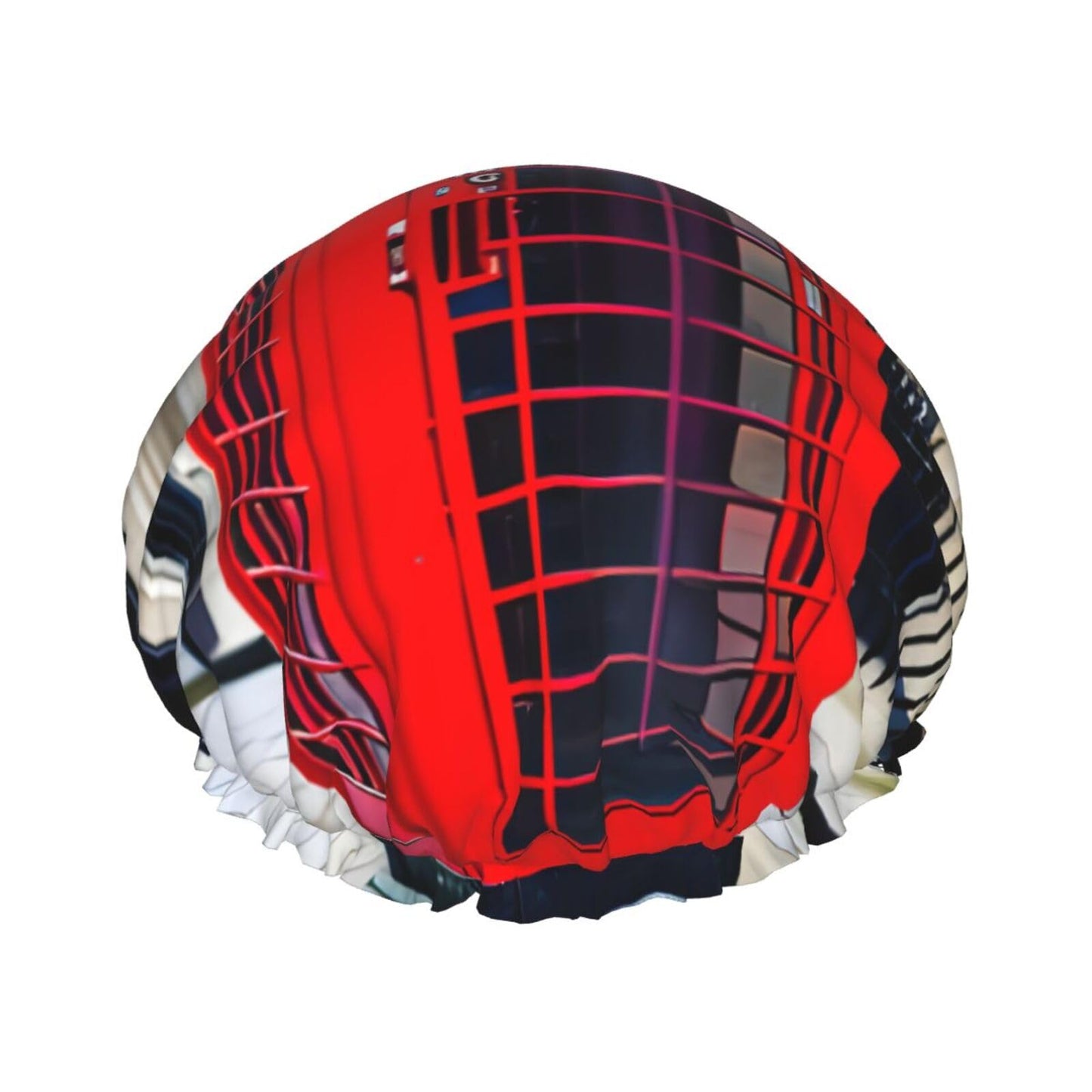 Large Shower Cap for Women & Men - Telephone Booth Print Bath Hair Cap, Salon Accessory, Elastic Strap, Double Layer Beauty and Personal Care BaerK