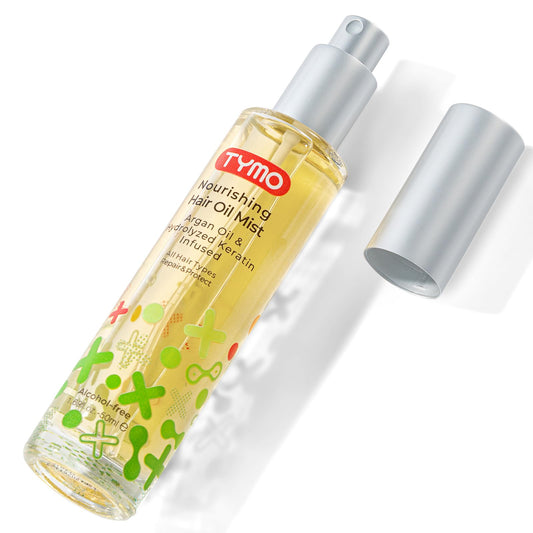 TYMO Argan Hair Oil Spray - Hydrating Natural 6 Blend Oil for Frizzy & Dry Hair, Organic Pure Formula, Daily Use for Hair, Smooth Damaged Ends, Olive