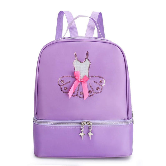 Yitengteng Ballet Dance Backpack for Little Girls Ballerina Purple Bag for Dance Toddler Dance Bag Gymnastics Latin Dance Yoga Tap Dance Jazz Storage Bag,27cmx30cmx15.5cm