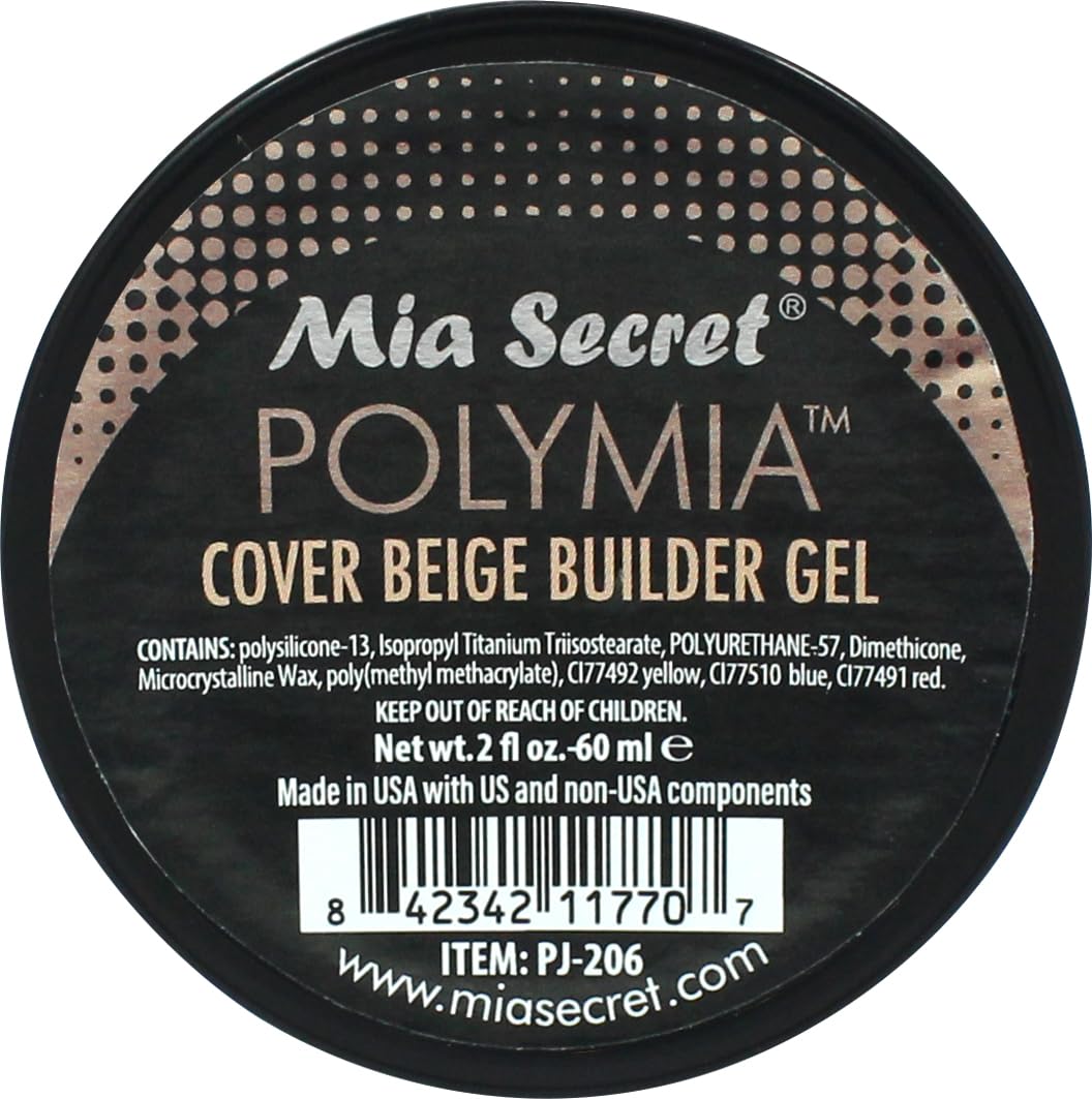 Mia Secret - 2oz POLYMIA polysilicone Gel Nail Builder - UV Led - Builder gel (Cover Beige) Beauty & Personal Care Mia Secret