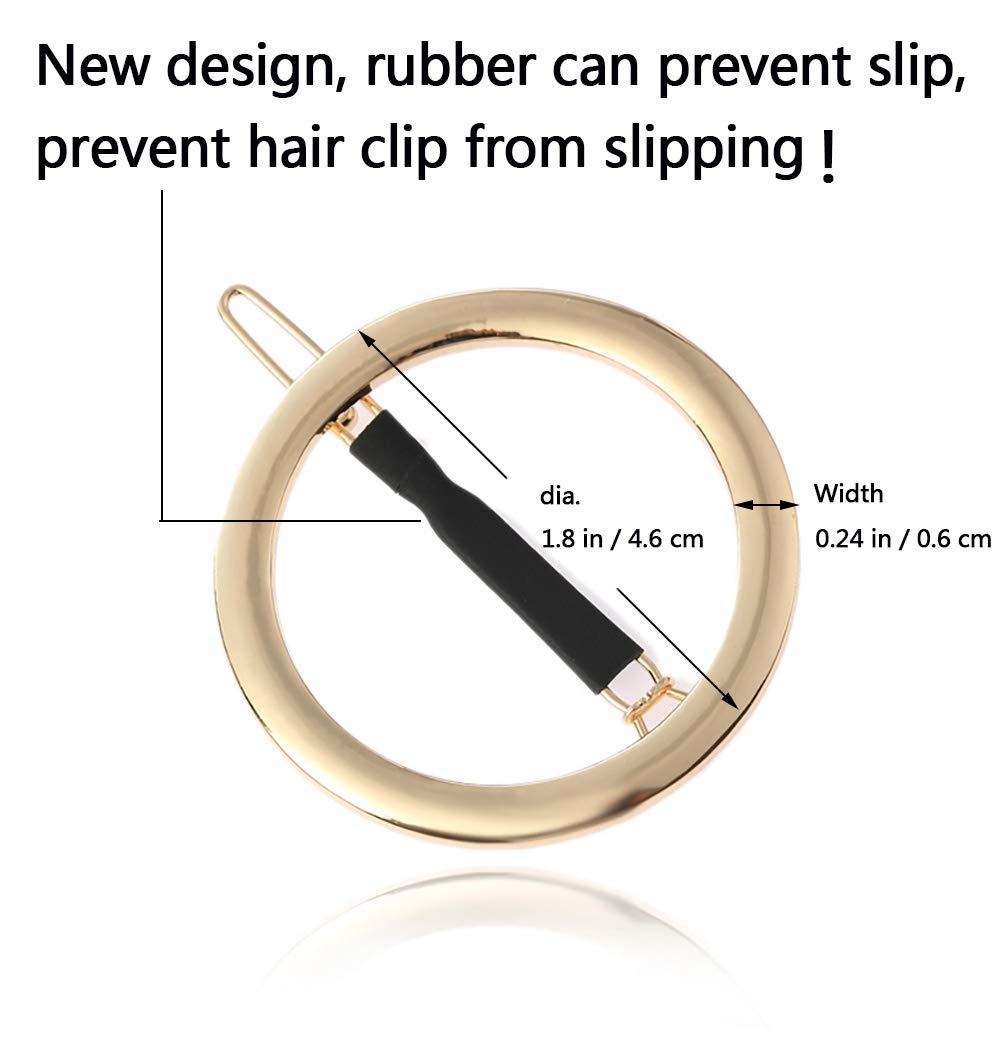 GIYOMI 2 Pcs Minimalist Hair Clip for Women and Girls, Newly designed Hollow Hoop Round Circle Geometric Metal Hair Clip Bobby Pin Ponytail Holder