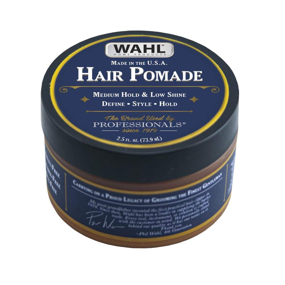 Wahl Hair Pomade for Styling with Essential Manuka/Meadowfoam Seed/Clove & Moringa Oil for Control Hold Shine - Model 805611A