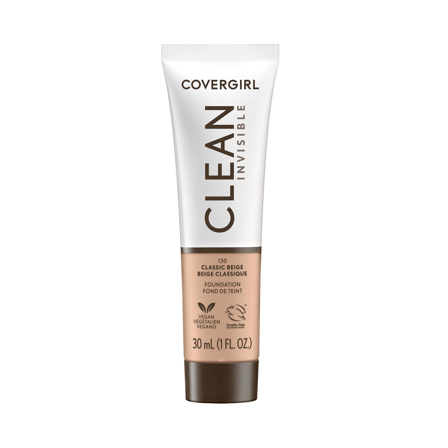 COVERGIRL Clean Invisible Foundation Makeup, Dewy & Glowy Natural Finish, Buildable Coverage, Skin-Like Smooth Look, Vegan, Classic Beige, 1oz Beauty and Personal Care COVERGIRL Default Title