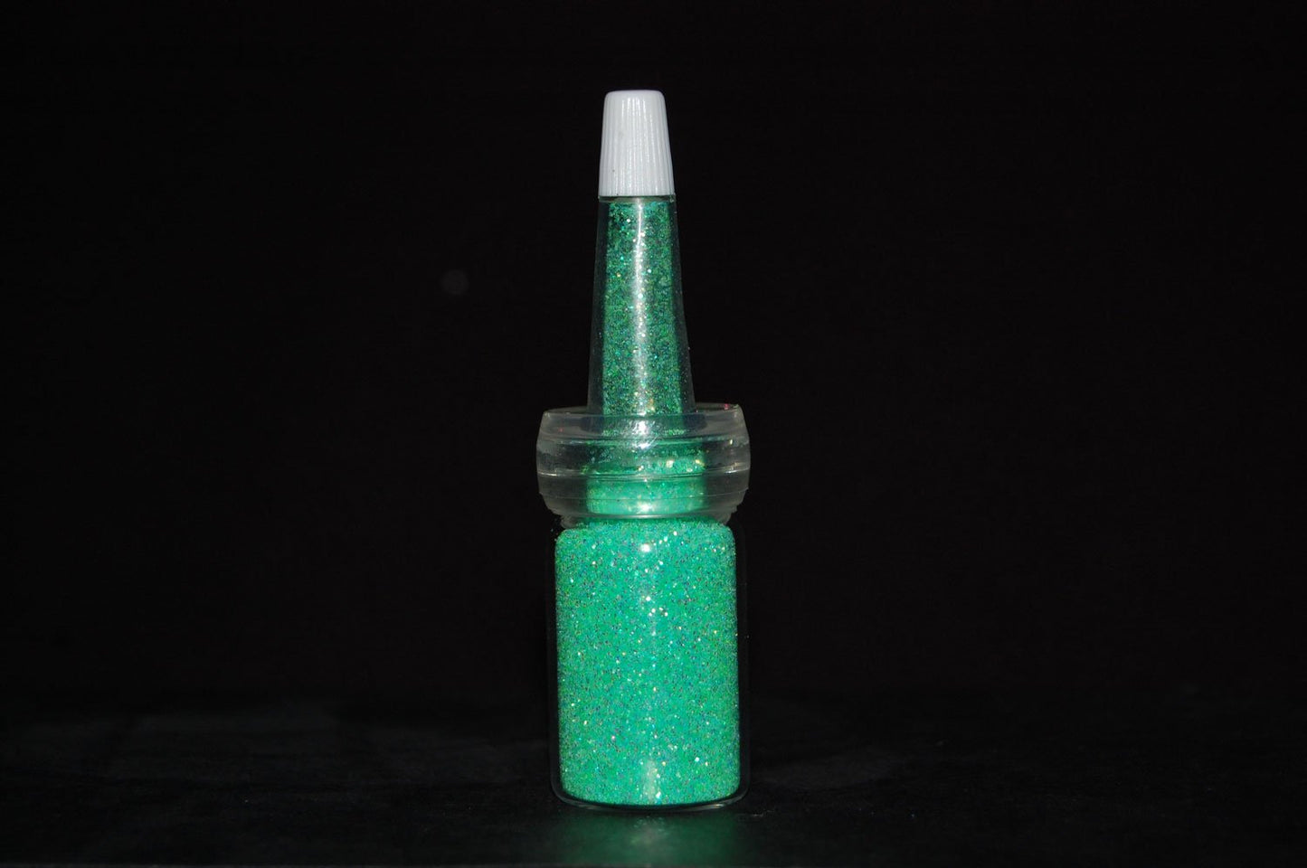 UV Blacklight Reactive Cosmetic Face & Body Glitter Powder (10 Gram Jars) (UV Shamrock Green)