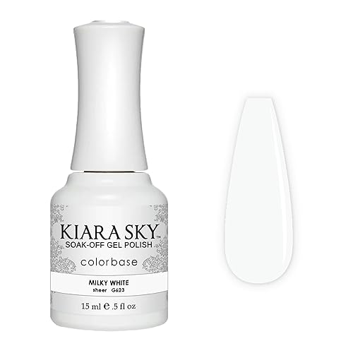 KIARA SKY Soak Off Gel Nail Polish 0.5 fl oz, MILKY WHITE (G623)