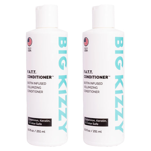 BIG KIZZY Volumizing Biotin Conditioner Set of 2, 8.5oz - Color, Keratin Treatment & Hair Extension Safe, Strengthen & Nourish Your Hair, Body