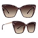 DIFF Becky II Designer Oversized Cat Eye Sunglasses for Women | Leopard Tortoise + Brown Gradient | 100% UV Protection