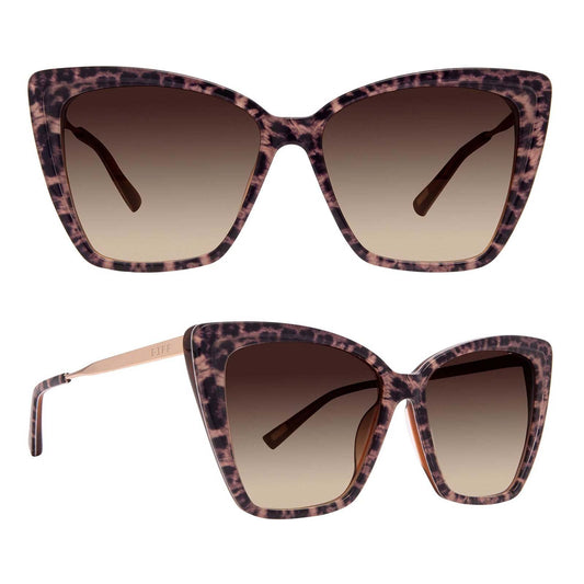 DIFF Becky II Designer Oversized Cat Eye Sunglasses for Women | Leopard Tortoise + Brown Gradient | 100% UV Protection