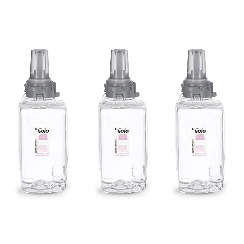 GOJO Clear & Mild Foam Handwash, Fragrance Free, EcoLogo Certified, 1250 mL Foam Soap Refill ADX-12 Push-Style Dispenser (Pack of 3) - 8811-03