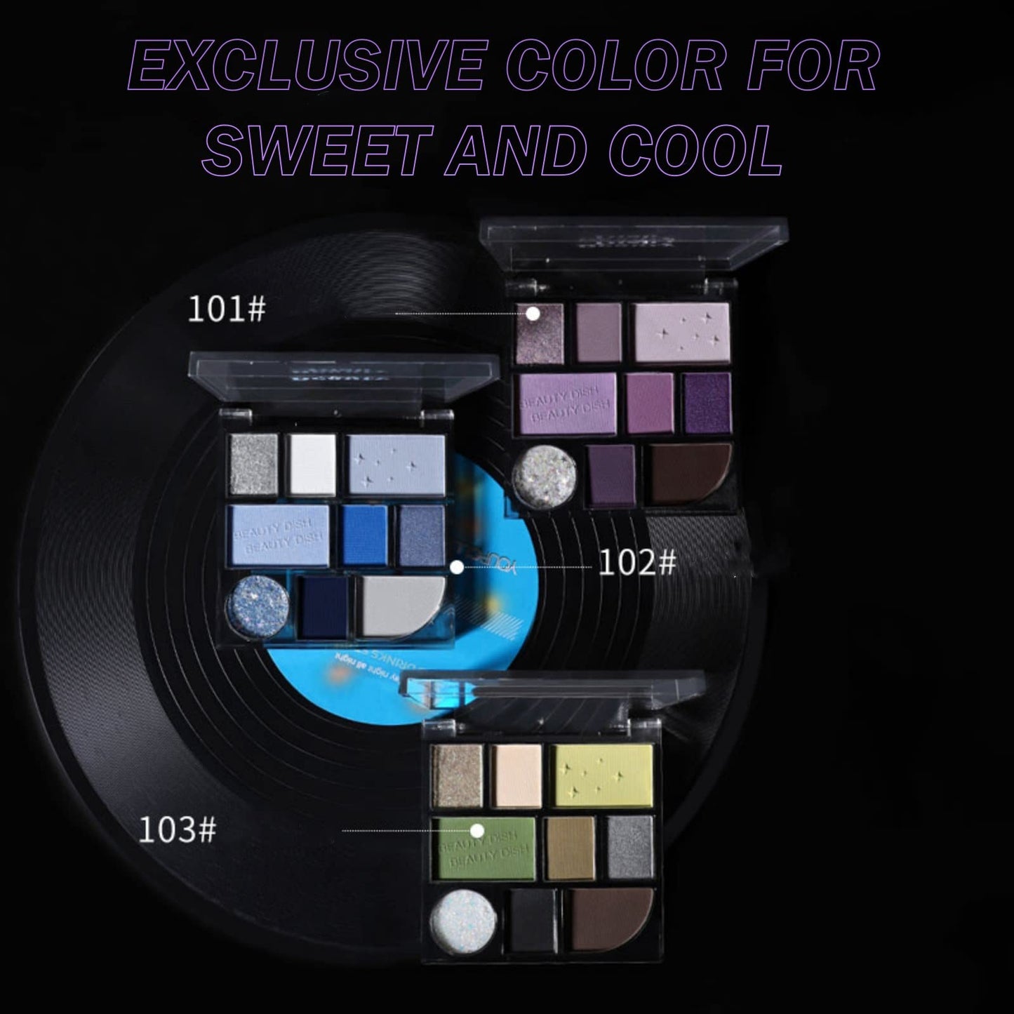 9 Colors Pearlescent Eyeshadow Palette, Purple Smoky Eye Shadow Palette, Matte Shimmer Longwearing Highly Pigmented Reflective Powder Palet