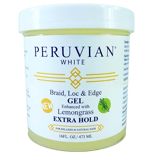 Peruvian white Braid, Loc, and Edge Gel EXTRA HOLD for Relaxed & Natural Hair, 16 oz. (Apple Cider Vinegar)