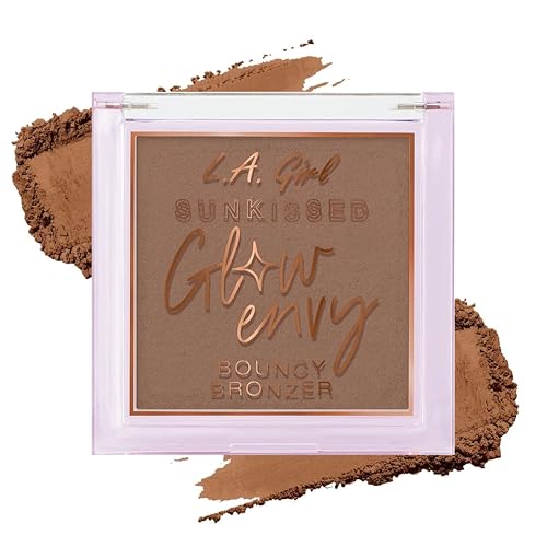 L.A. GIRL Glow Envy Bouncy Bronzer for Women, Sunkissed Glow Bronzer for Makeup with Goodness of Jojoba Oil, Squalene, & Vitamin E, Long-Wearing