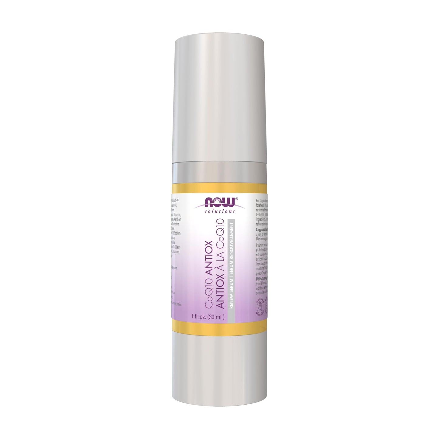 NOW Solutions, CoQ10 Antioxidant Serum, with Clinically Tested REVINAGE™ for Collagen Support, Visible Firming, 1-Ounce