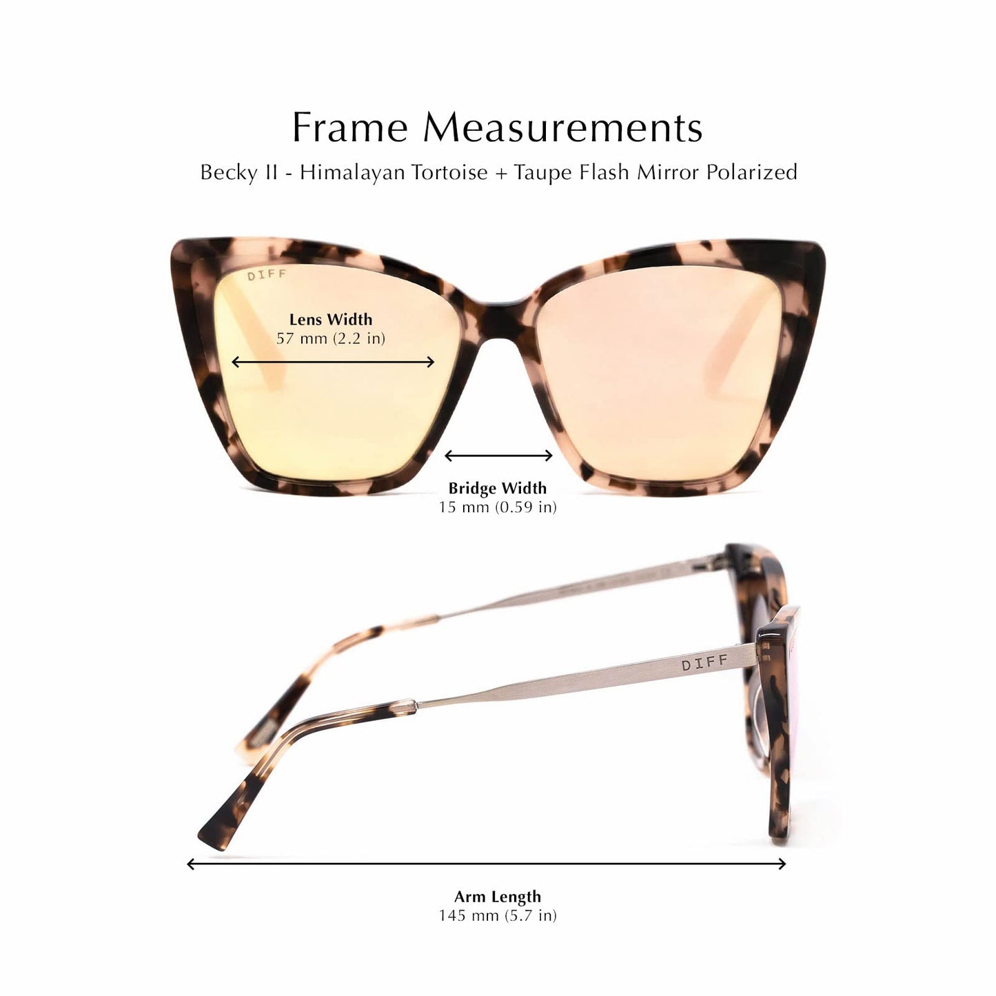 DIFF Becky II Designer Oversized Cat Eye Sunglasses for Women | Leopard Tortoise + Brown Gradient | 100% UV Protection