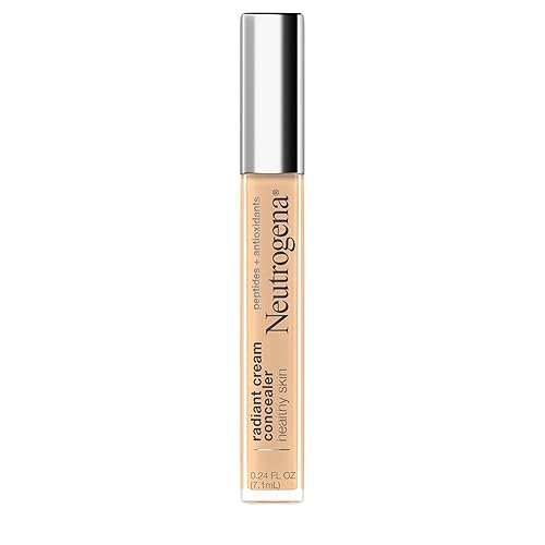 Neutrogena Healthy Skin Radiant Lightweight Brightening Cream Concealer with Peptides & Vitamin E Antioxidant, Non-Comedogenic, Bisque Light/Medium 02