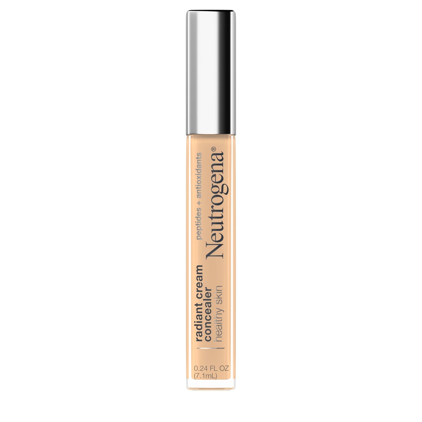 Neutrogena Healthy Skin Radiant Lightweight Brightening Cream Concealer with Peptides & Vitamin E Antioxidant, Non-Comedogenic, Bisque Light/Medium 02